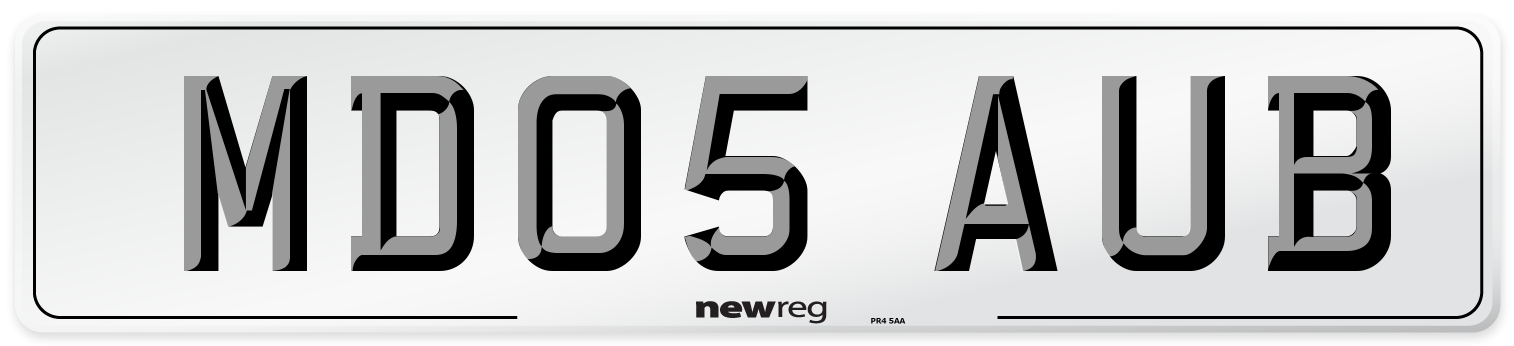 MD05 AUB Number Plate from New Reg